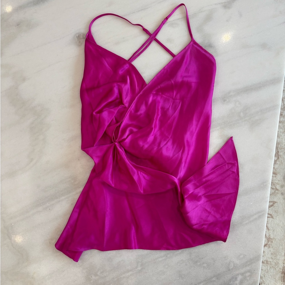 Michelle Mason Pink Silk Top size 0